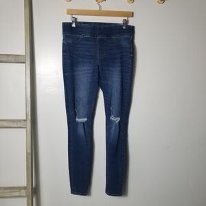 OLD NAVY WOMEN'S ROCKSTAR DISTRESS JEGGINGS WITH ELASTIC WAISTBAND SIZE 8